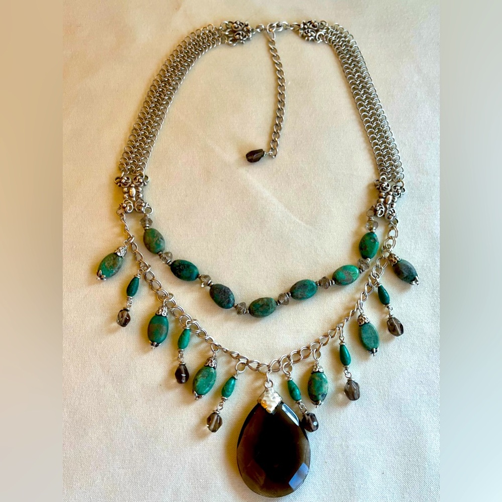 Turquoise and Topaz Choker